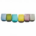 Design pahare de apă din sticlă colorată, 12 bucăți - Aperi