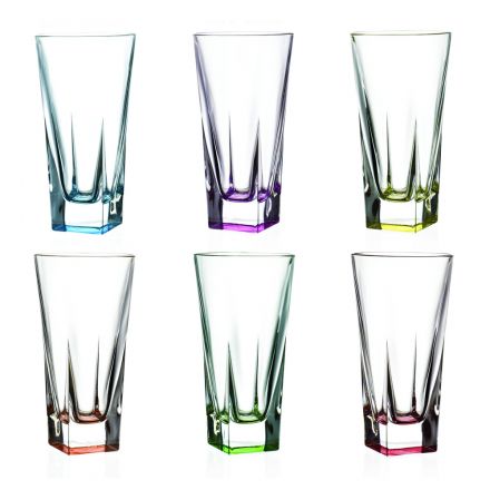 Serviciu de ochelari colorate cu cristale ecologice de înaltă calitate 12 bucăți - Amalgam Viadurini