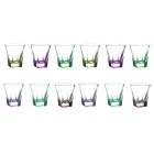 Serviciu de 12 pahare de ochelari de lichior de cristal colorat ecologic - Amalgam Viadurini