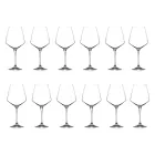 Set de pahare de vin minimal cu cristal roșu sau alb 12 buc. - Etera Viadurini