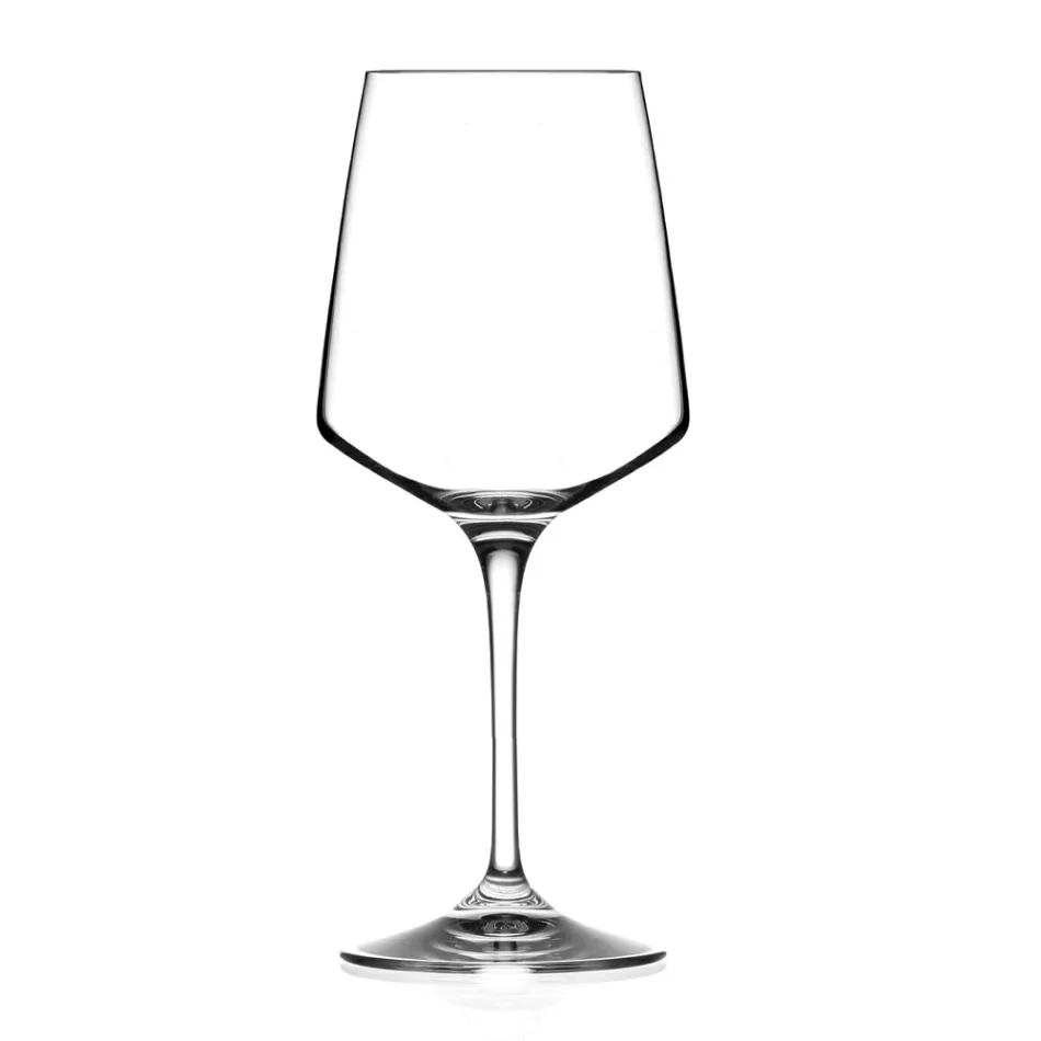Set de pahare de vin minimal cu cristal roșu sau alb 12 buc. - Etera Viadurini