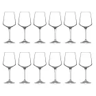 Set de pahare de vin minimal cu cristal roșu sau alb 12 buc. - Etera Viadurini