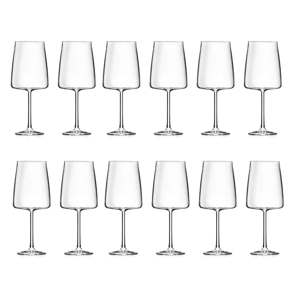 Set de pahare italian Minimal Eco Crystal 12 bucăți - Primordio Viadurini