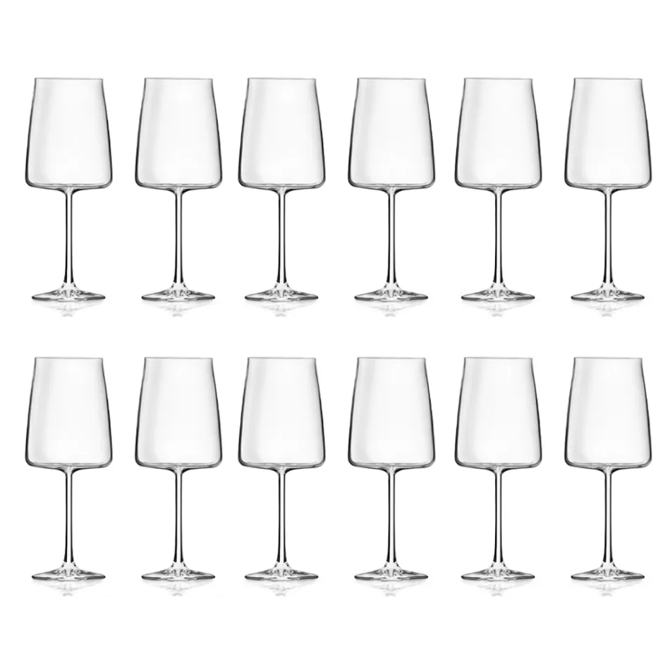 Set de pahare italian Minimal Eco Crystal 12 bucăți - Primordio Viadurini