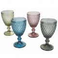 Set de pahare în sticlă colorată și sculptată cu decorațiuni 12 bucăți - Brillo