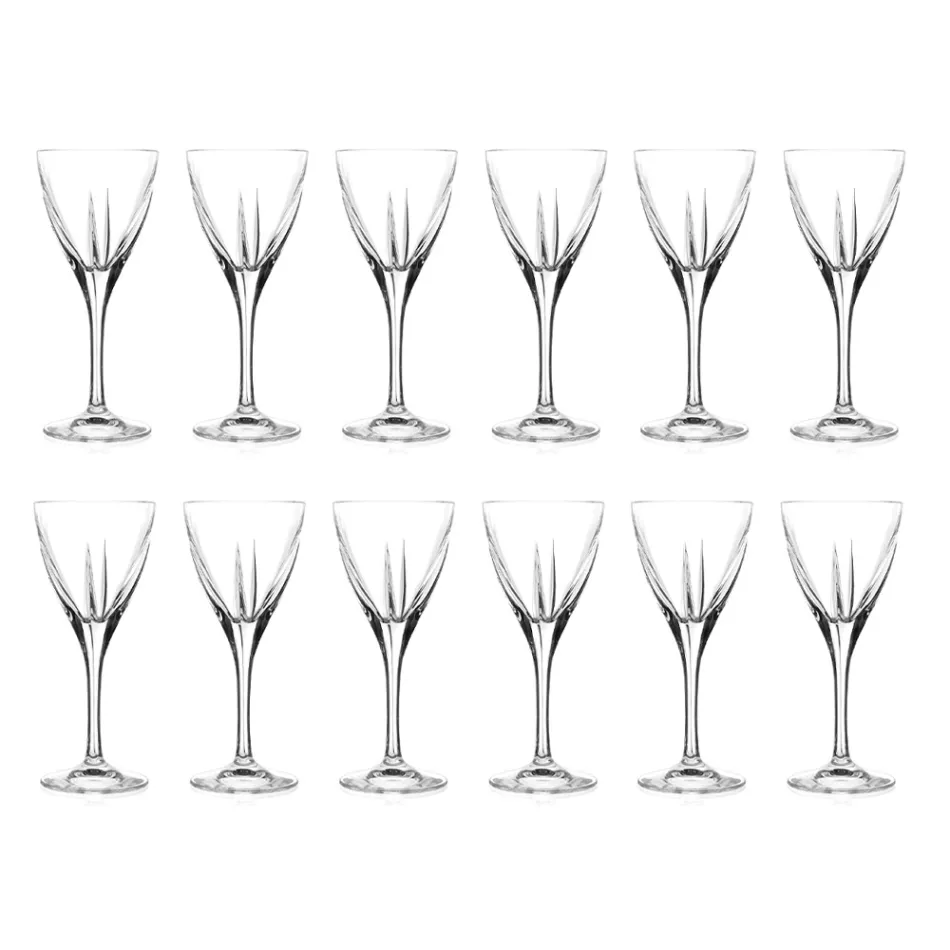 Set de pahare de vin din cristal, colorat sau transparent, 12 buc. - Amalgam Viadurini