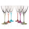 Set de pahare de vin din cristal, colorat sau transparent, 12 buc. - Amalgam