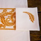 Serviciu de mic dejun italian artizanal Imprimare de mână pe țesături antice - mărci Viadurini