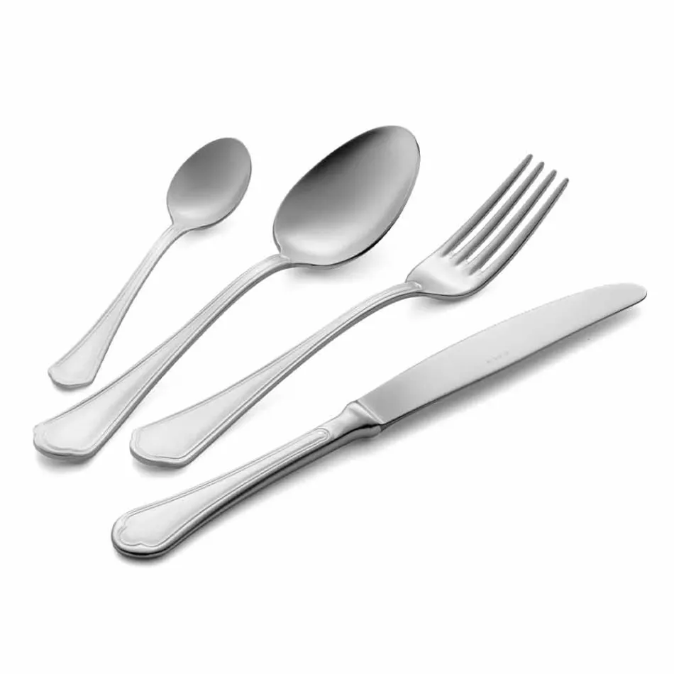 Set complet de tacâmuri din oțel inoxidabil de design de lux, 24 de piese - Boss Viadurini