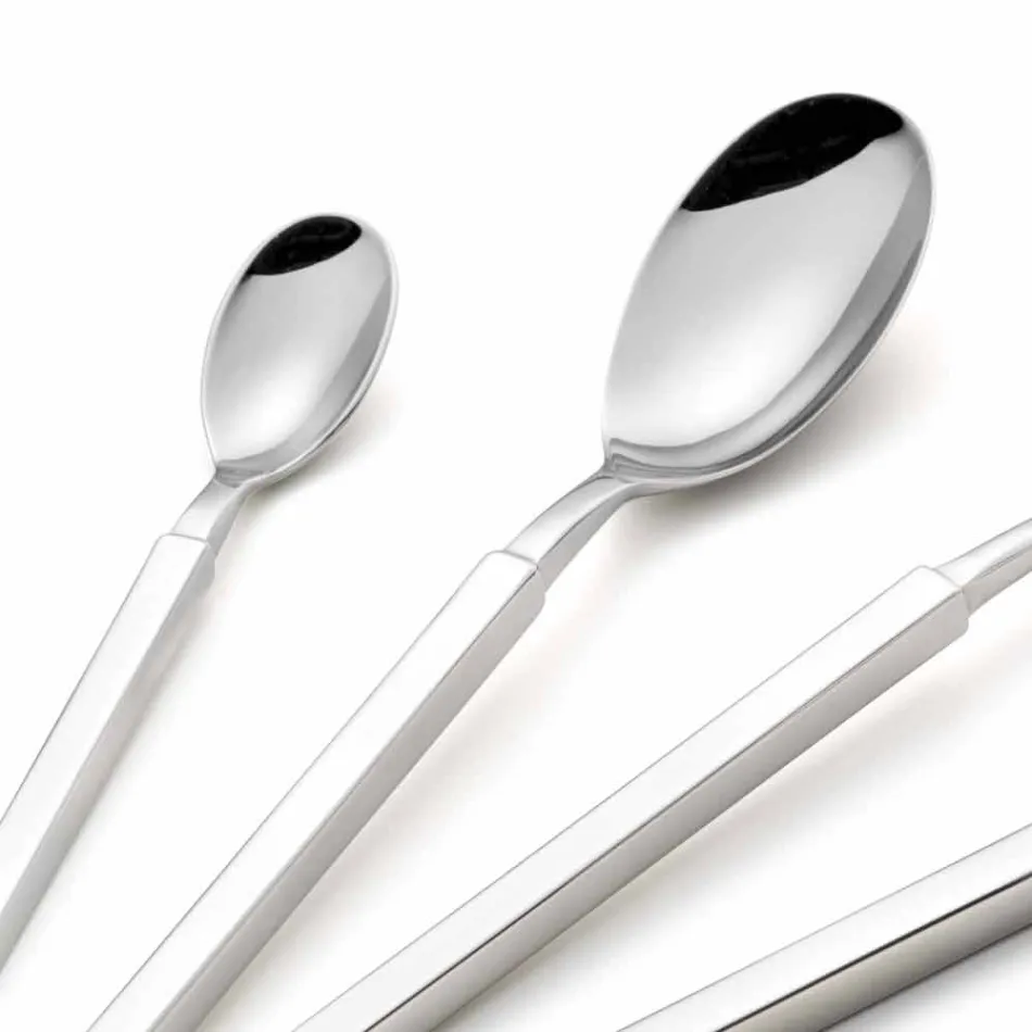 Set complet de tacâmuri din oțel 24 piese Design Made in Italy - Tricky Viadurini