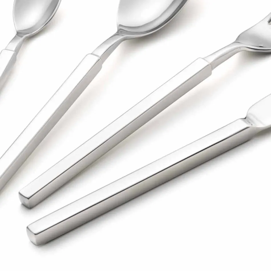 Set complet de tacâmuri din oțel 24 piese Design Made in Italy - Tricky Viadurini