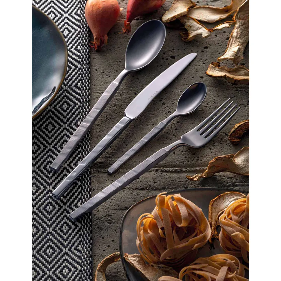 Set complet de tacâmuri din oțel 24 piese Design Made in Italy - Tricky Viadurini