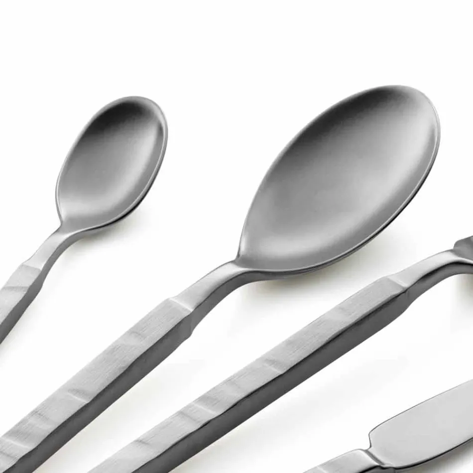 Set complet de tacâmuri din oțel 24 piese Design Made in Italy - Tricky Viadurini