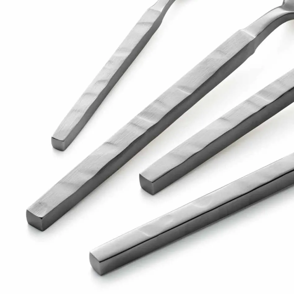 Set complet de tacâmuri din oțel 24 piese Design Made in Italy - Tricky Viadurini