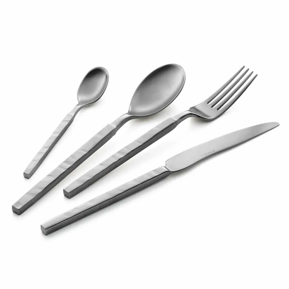 Set complet de tacâmuri din oțel 24 piese Design Made in Italy - Tricky Viadurini