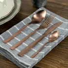 Set complet de tacâmuri din oțel negru sau design de cupru 24 bucăți - Fayette Viadurini