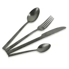 Set complet de tacâmuri din oțel negru sau design de cupru 24 bucăți - Fayette Viadurini