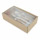 Tacâmuri cu servicii complete din 24 de piese din oțel satinat - Fantasiapos1 Viadurini