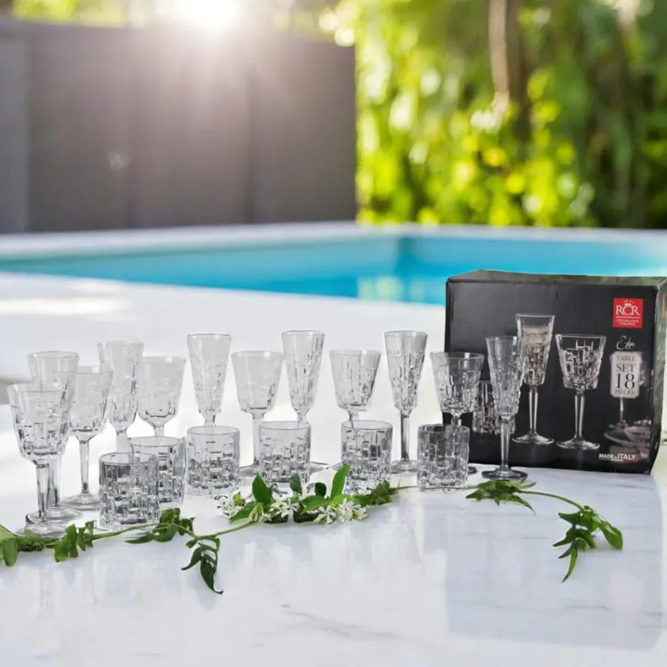 Set de 18 pahare de cristal de lux - Luxuryglass25 Viadurini