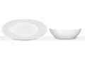 Set de servire modern din porțelan alb, cu design oval, 2 bucăți - Telescop