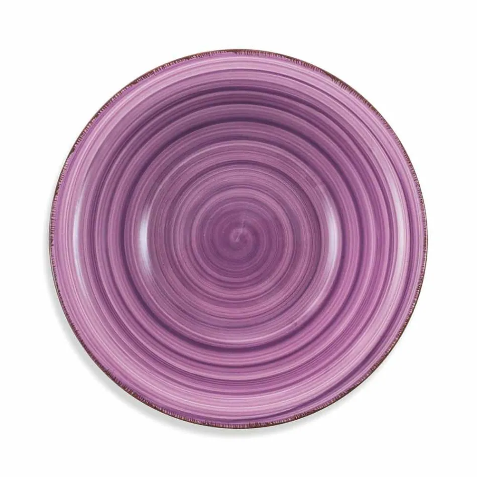 Vase de masă cu plăci colorate 18 piese în gresie modernă - Abruzzo Viadurini