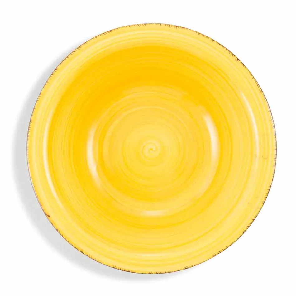 Vase de masă cu plăci colorate 18 piese în gresie modernă - Abruzzo Viadurini