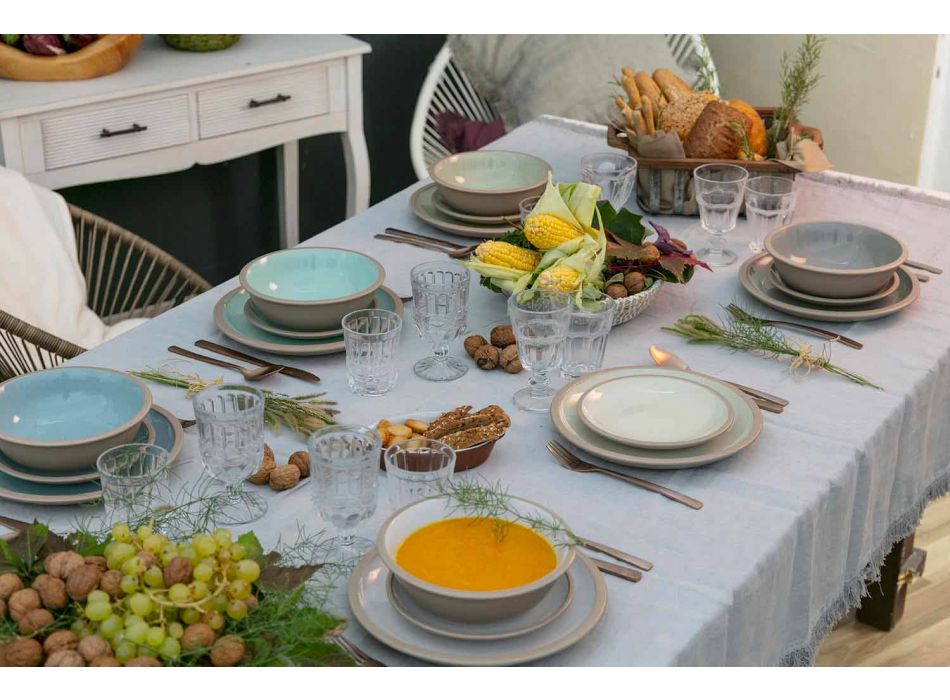 Mese de masă colorate set complet 18 piese de design - Osteria Viadurini