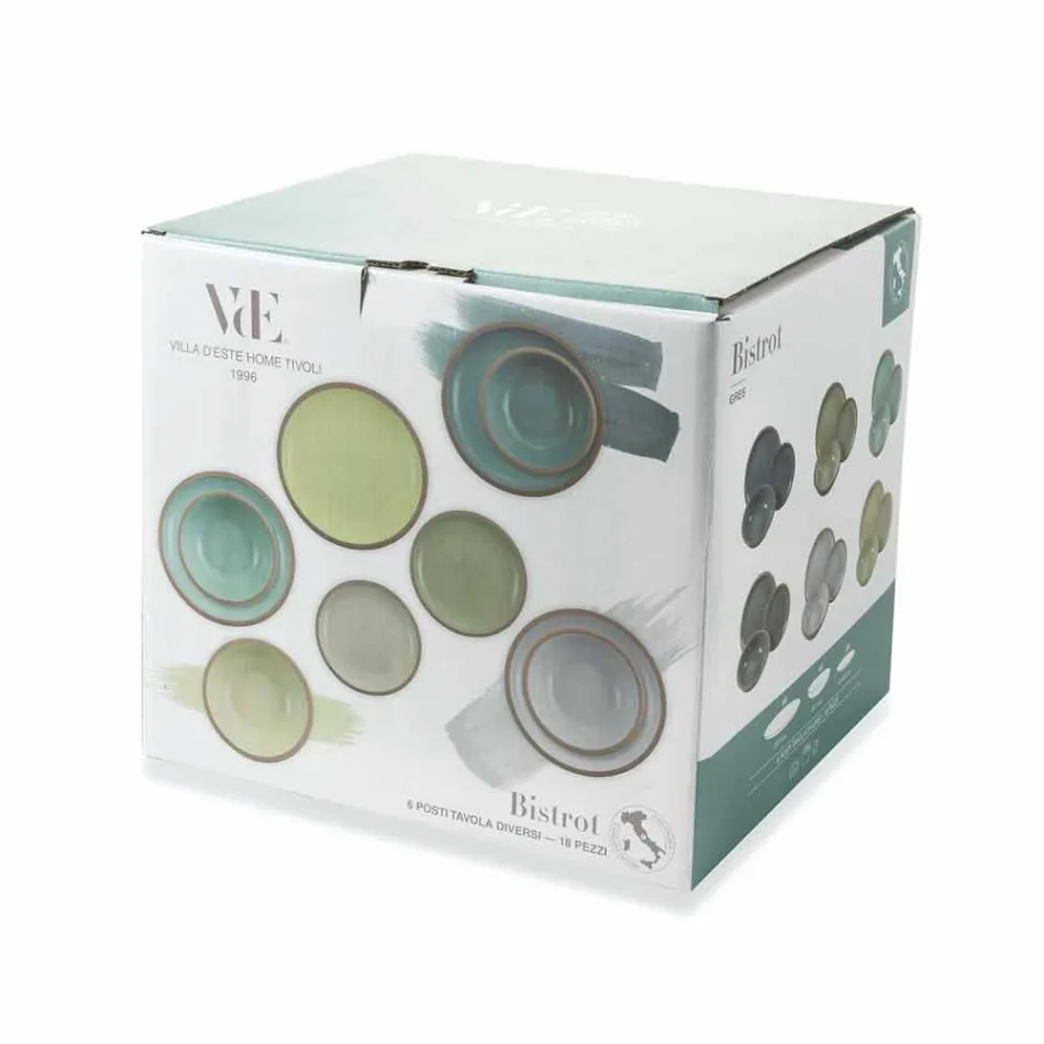 Set de veselă Placi colorate Design 18 piese complete - Osteria Viadurini
