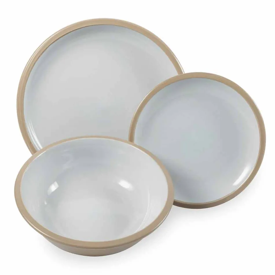 Set de veselă Placi colorate Design 18 piese complete - Osteria Viadurini