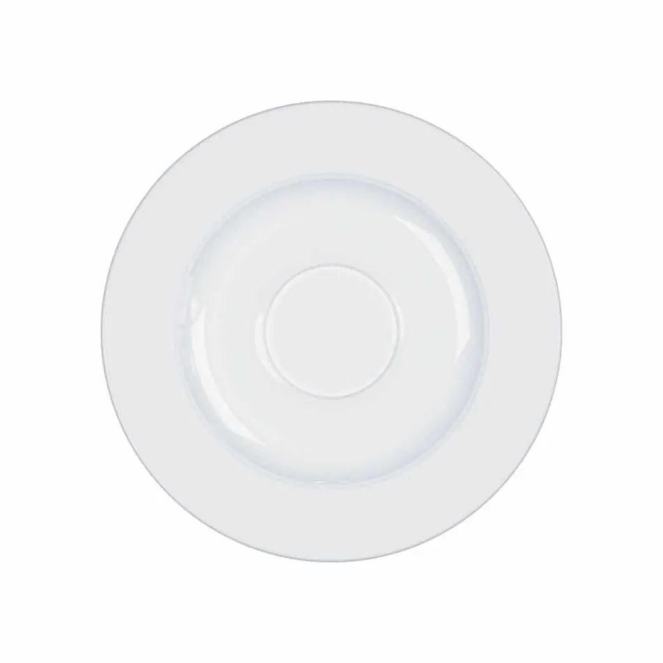 Set complet de ceai Design modern în porțelan alb 14 bucăți - Telescop Viadurini