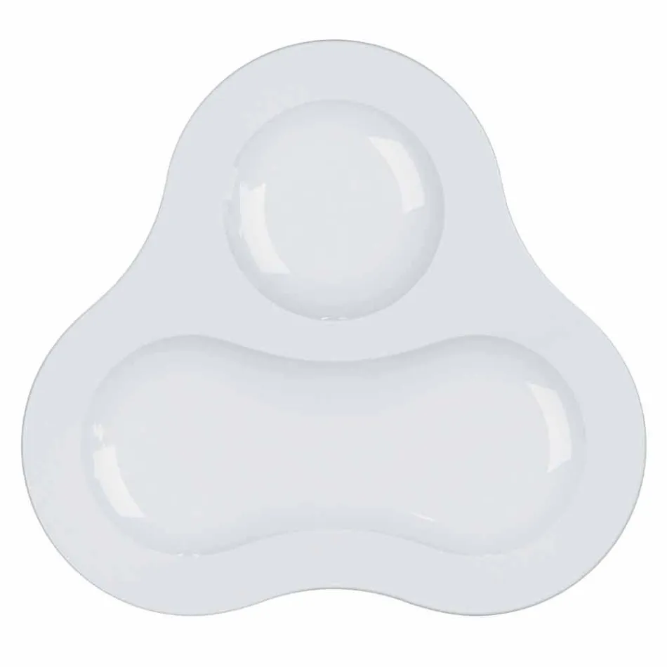 Set complet de ceai Design modern în porțelan alb 14 bucăți - Telescop Viadurini