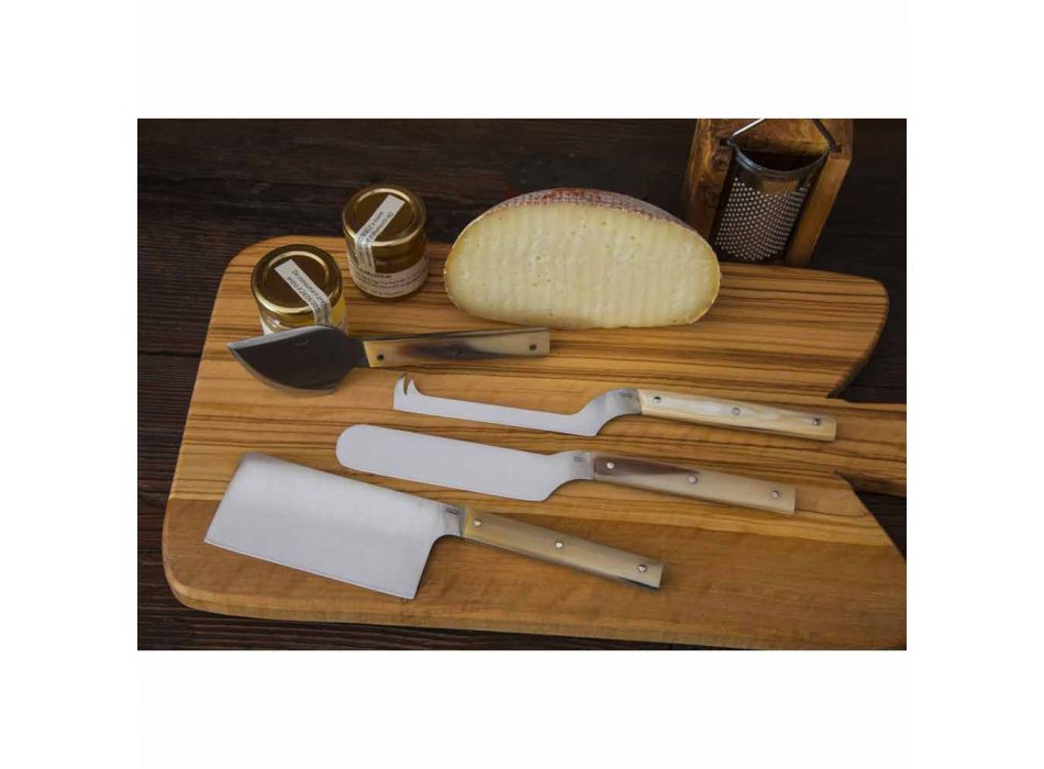 Serviciu de 4 cuțite cu brânză artizanală fabricate în Italia - brânză Viadurini