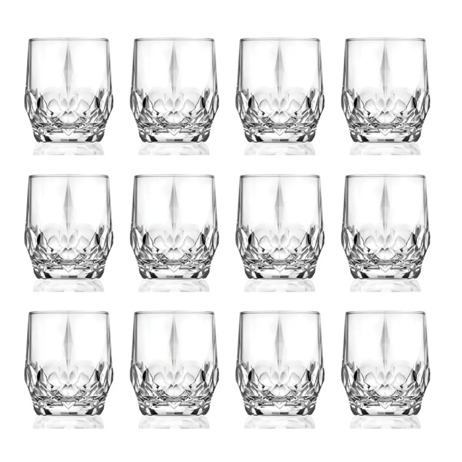 Serviciu de 12 pahare de ochelari de cristal whisky ecologic - Bromeo Viadurini