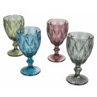 Set de pahare din sticlă colorată și decorată 12 bucăți - Renaștere Viadurini