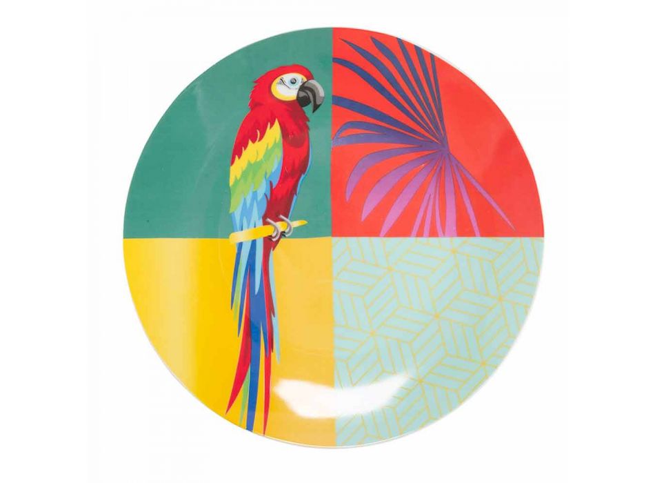 Serviciu de porțelan și veselă din Gres din 18 piese colorate - Tropycale Viadurini