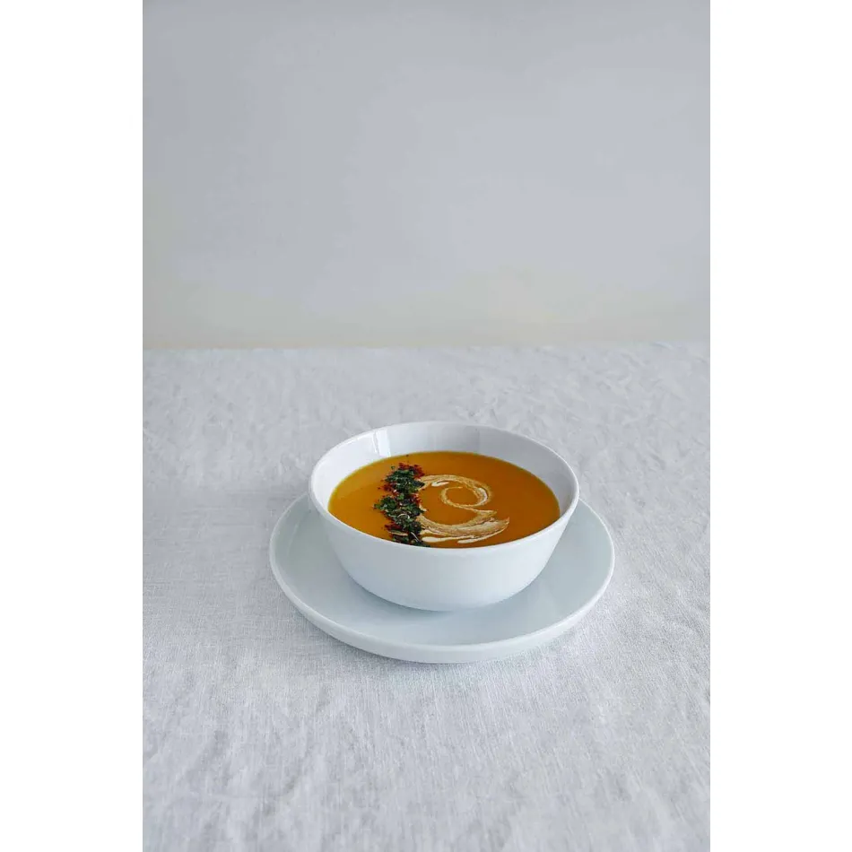 Set de farfurii din porțelan pentru design modern, alb, 24 de bucăți - Arctic Viadurini