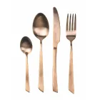 Set de tacâmuri plat negru din oțel sau cupru, 24 de piese - Antozoi Viadurini