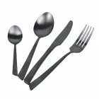 Set de tacâmuri plat negru din oțel sau cupru, 24 de piese - Antozoi Viadurini