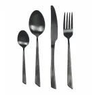Set de tacâmuri plat negru din oțel sau cupru, 24 de piese - Antozoi Viadurini