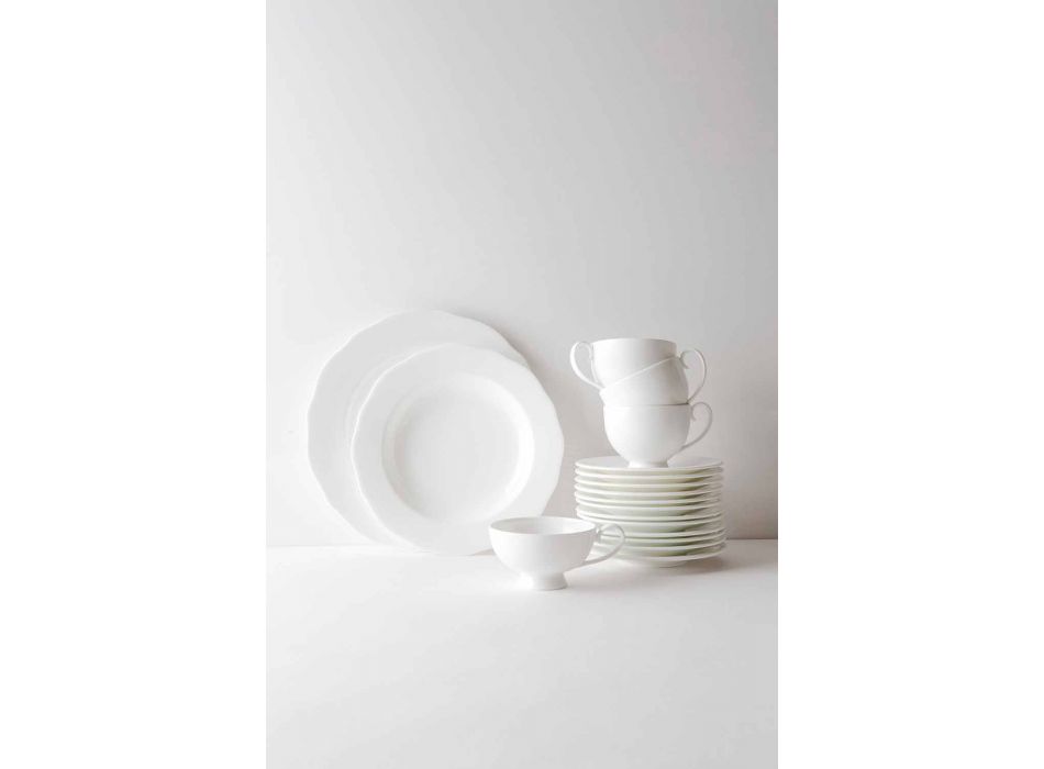 Set de pahare de ceai din porțelan 15 piese design cu picior - Armanda Viadurini