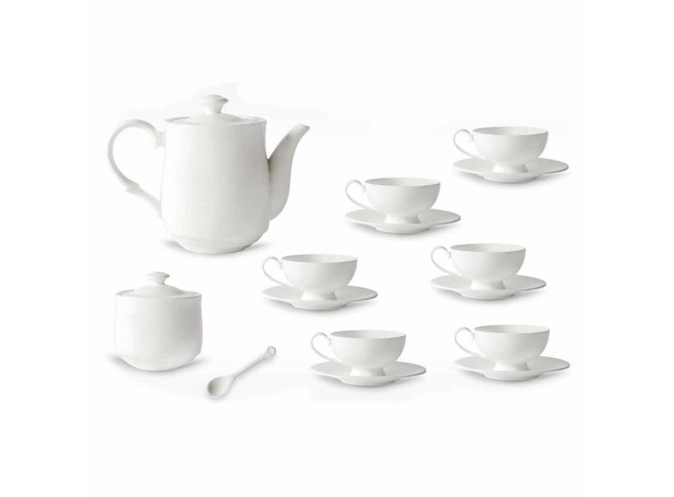Set de pahare de ceai din porțelan 15 piese design cu picior - Armanda Viadurini