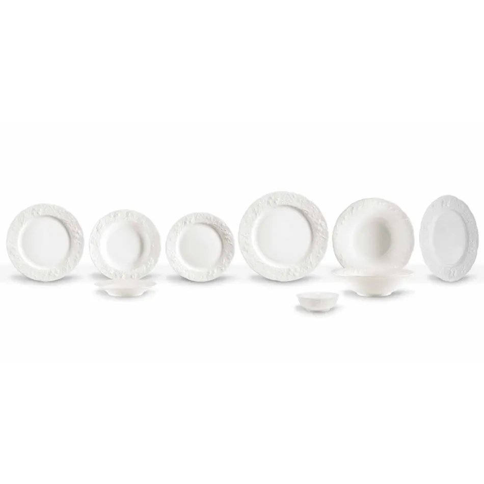 Set de 27 de plăci de design elegante din porțelan alb - Gimignano Viadurini
