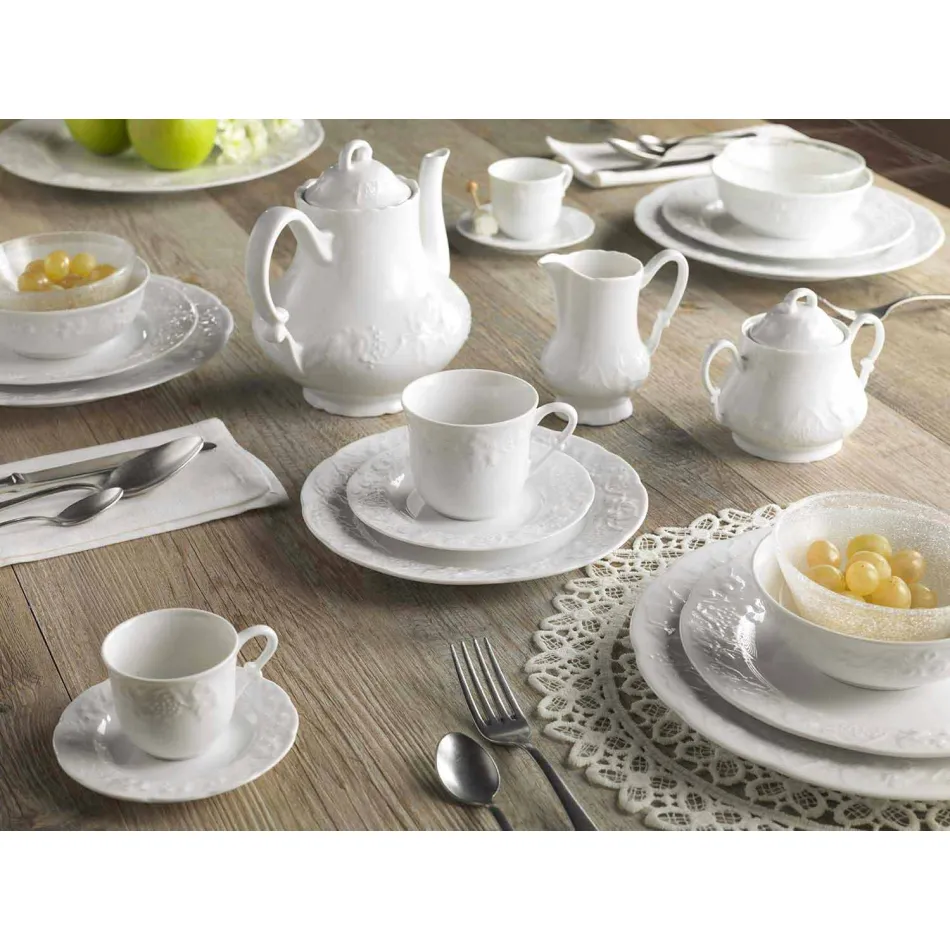 Set de 27 de plăci de design elegante din porțelan alb - Gimignano Viadurini
