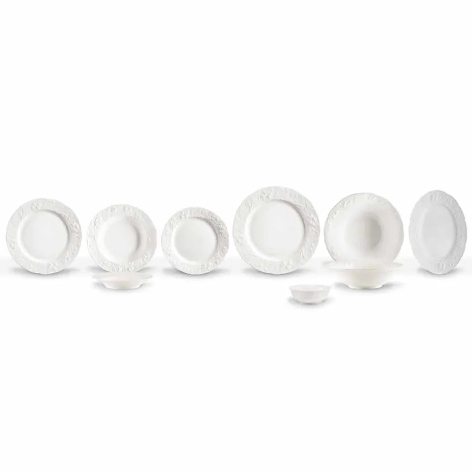 Set de 27 de plăci de design elegante din porțelan alb - Gimignano Viadurini