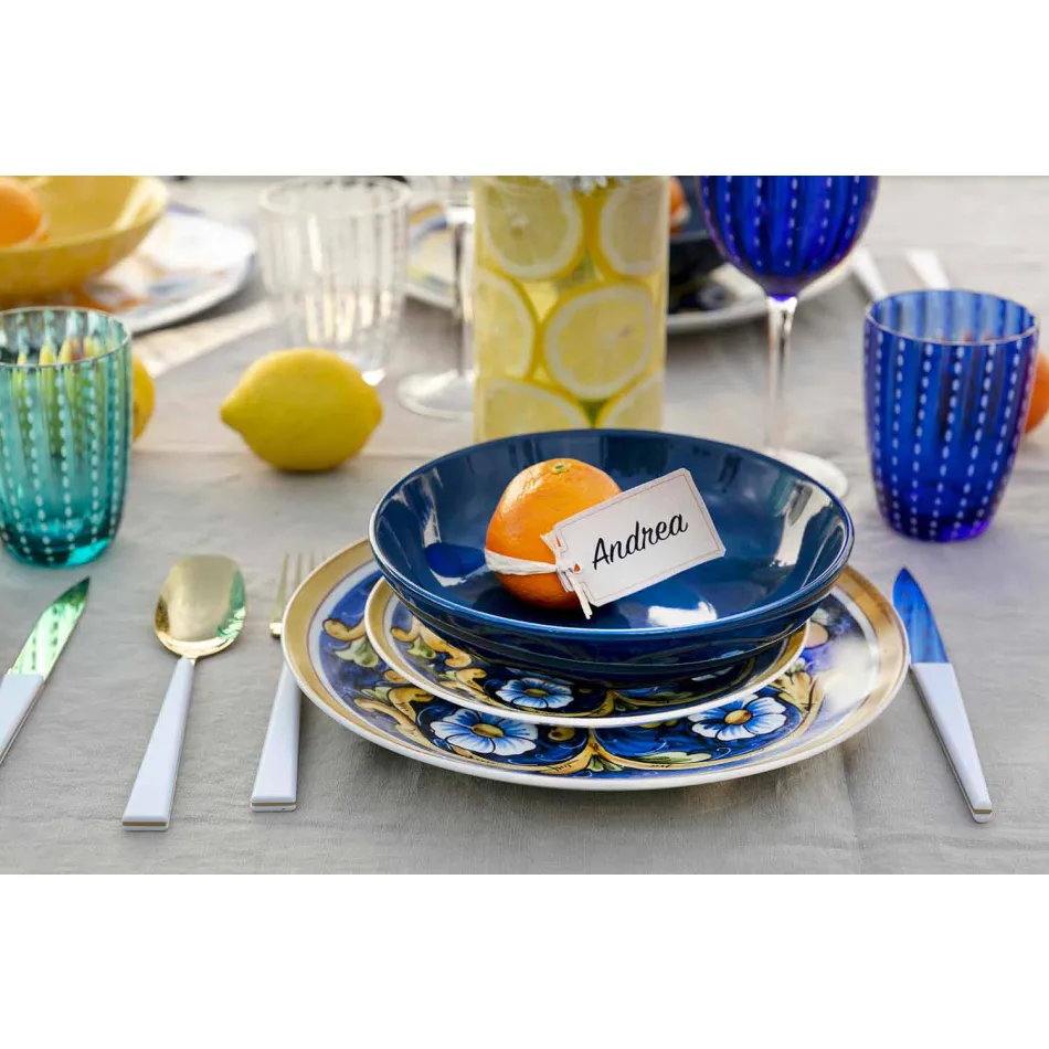 Set complet de produse de masă colorate și moderne de masă 18 piese - Cefalu Viadurini