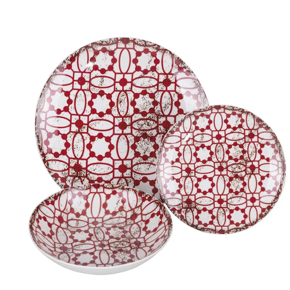 Serviciu de cină din porțelan din 18 piese în 2 finisaje diferite - Jamais Viadurini