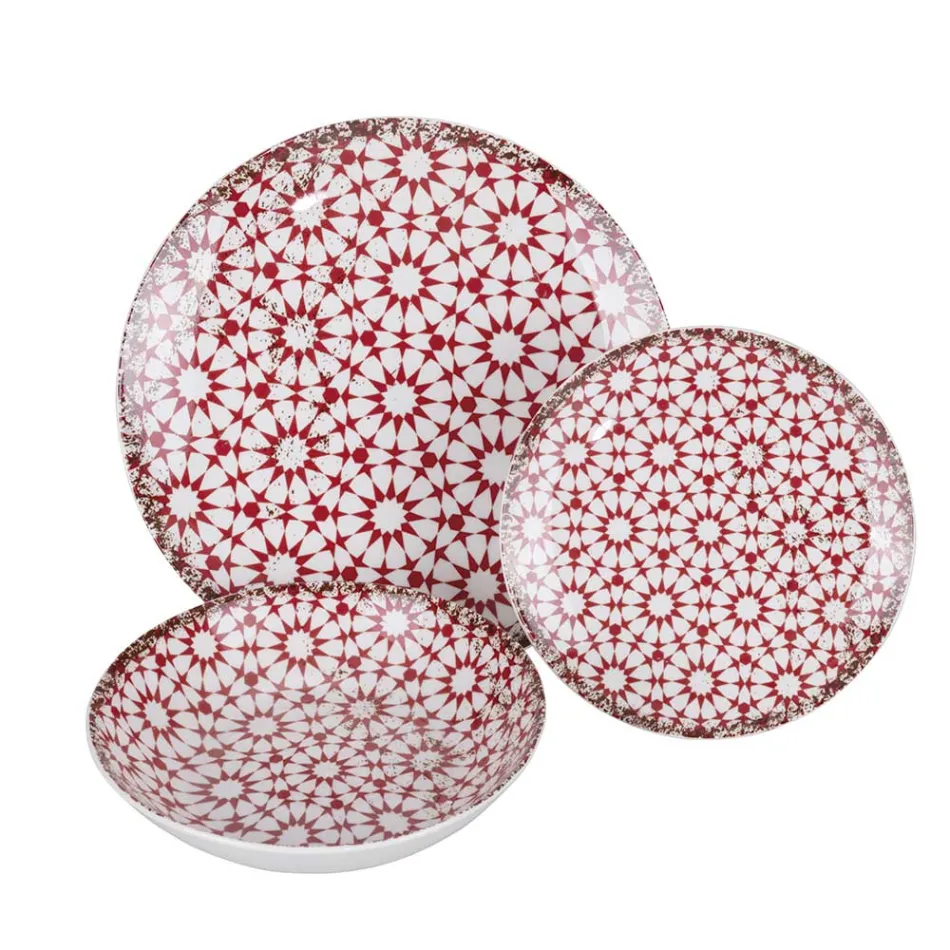 Serviciu de cină din porțelan din 18 piese în 2 finisaje diferite - Jamais Viadurini