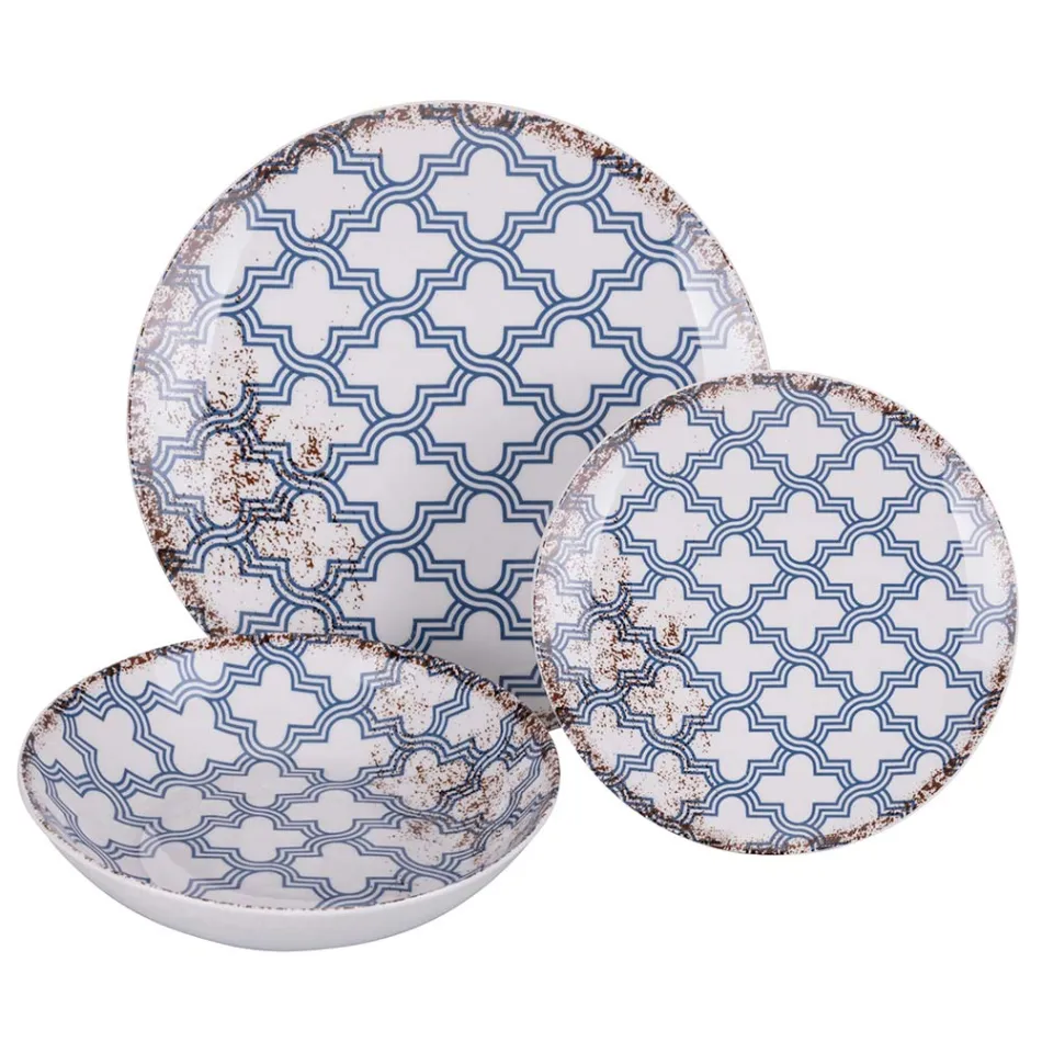 Serviciu de cină din porțelan din 18 piese în 2 finisaje diferite - Jamais Viadurini