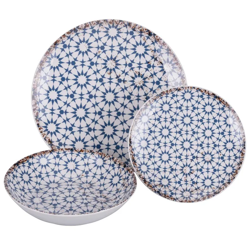 Serviciu de cină din porțelan din 18 piese în 2 finisaje diferite - Jamais Viadurini