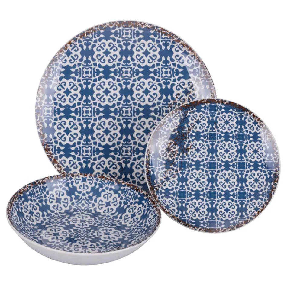 Serviciu de cină din porțelan din 18 piese în 2 finisaje diferite - Jamais Viadurini